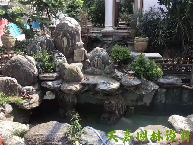 黑龙江庭院鱼池假山图解