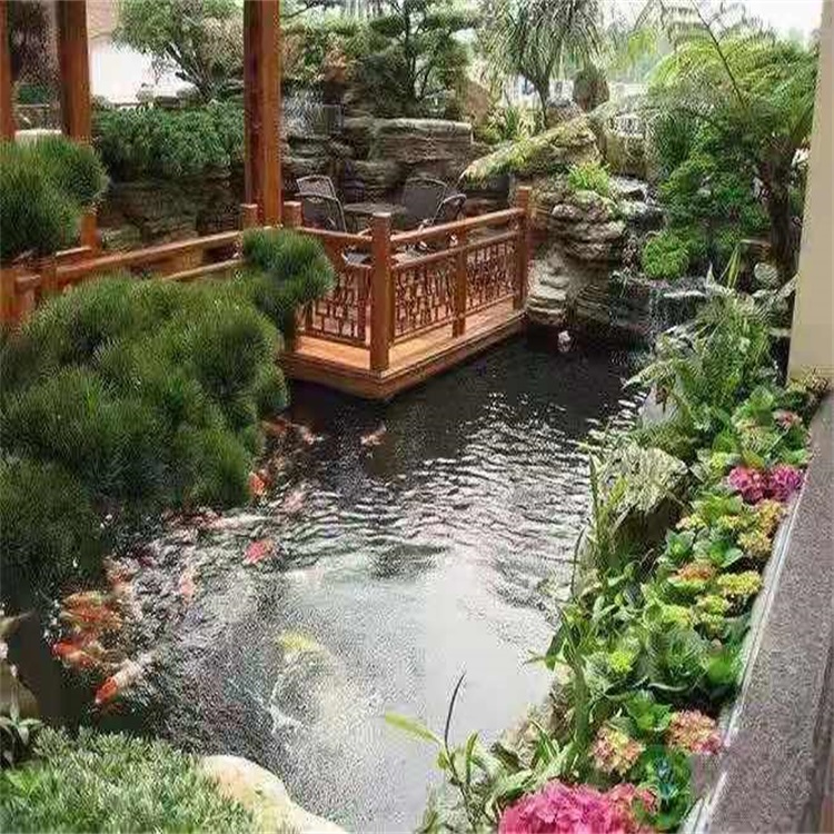 黑龙江庭院设计鱼池假山建造图